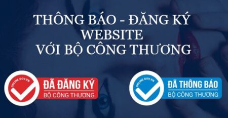 Thông báo đăng kí website với bộ công thương