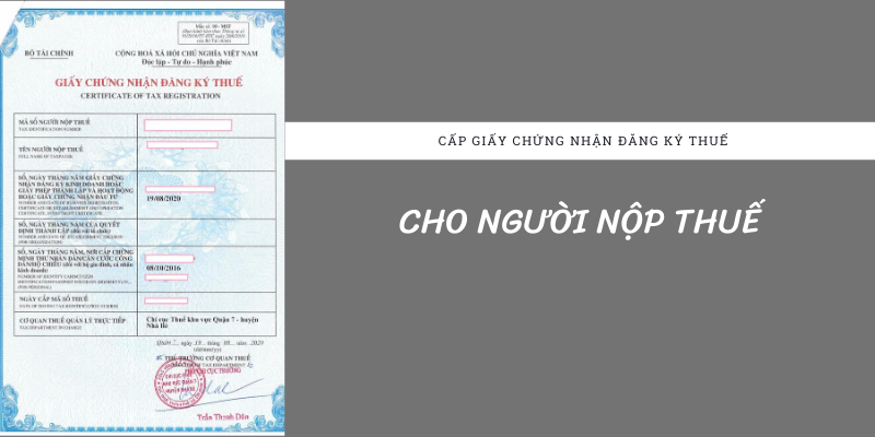 Giấy chứng nhận đăng ký thuế cho người nộp thuế